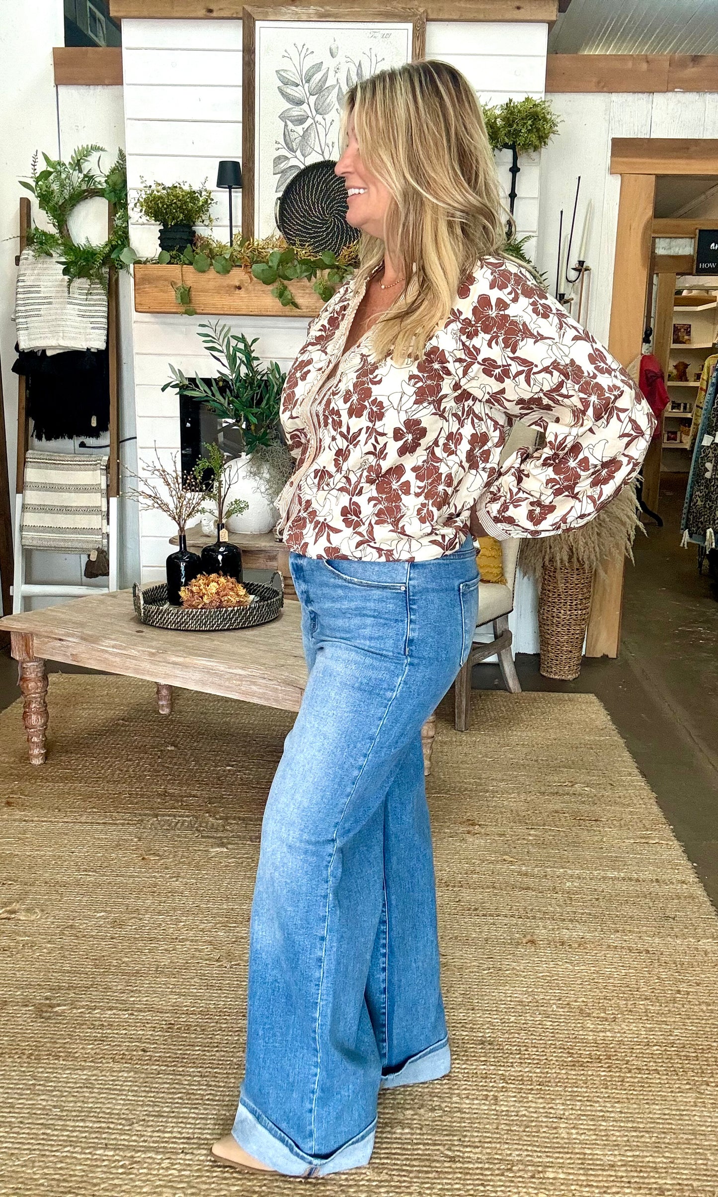 Walnut Floral Top