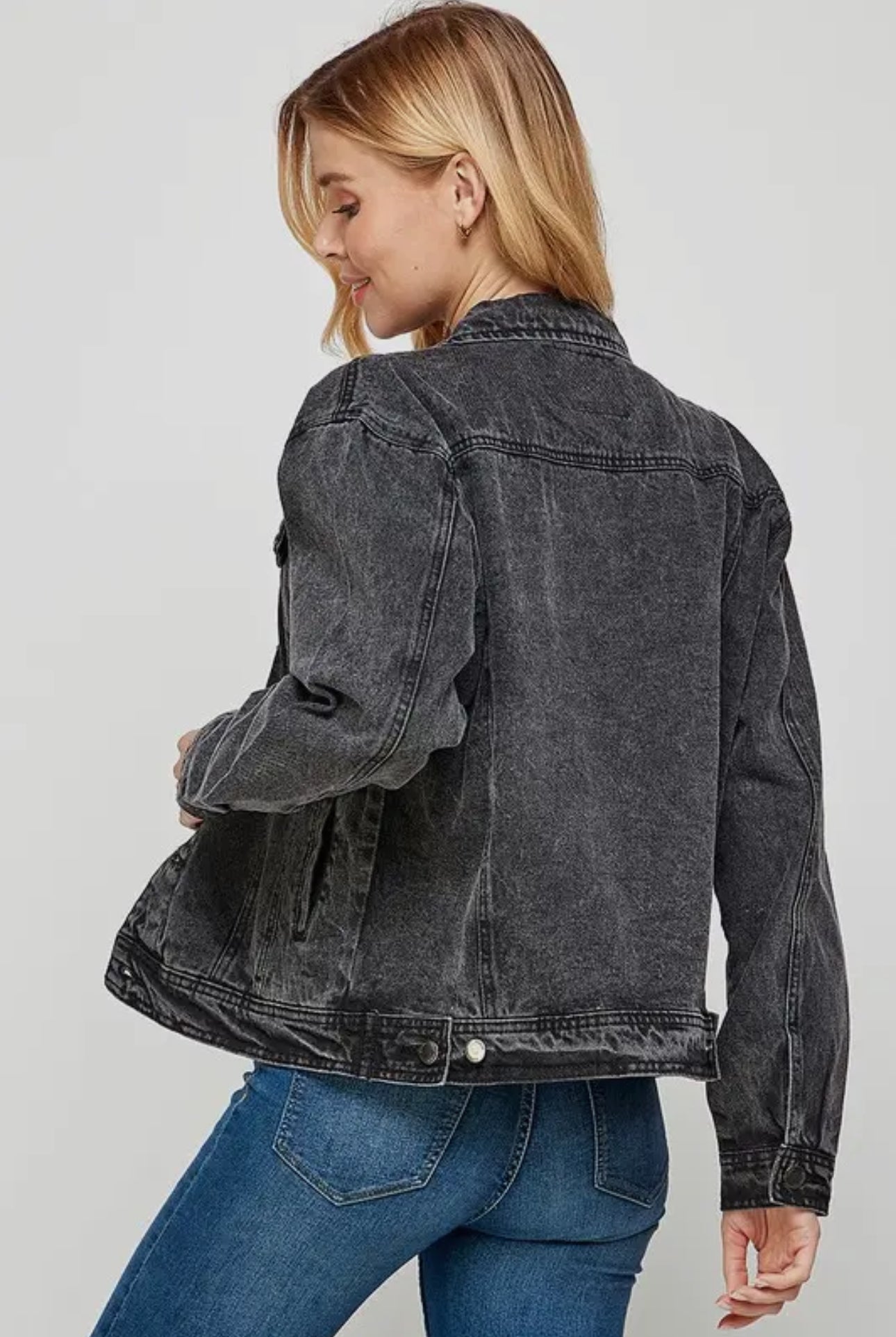 Black Washed Denim Jacket