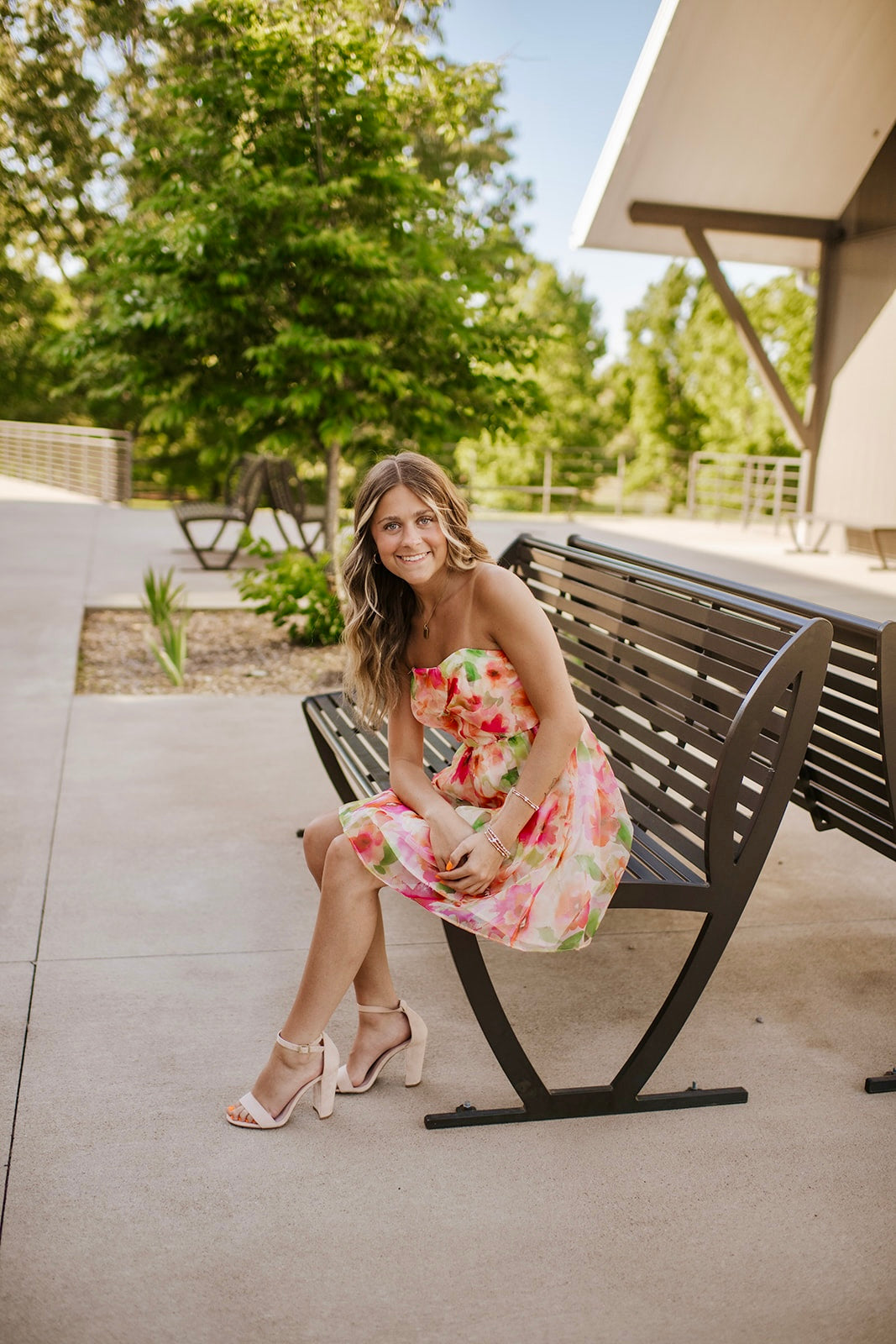 Strapless Floral Mini Dress