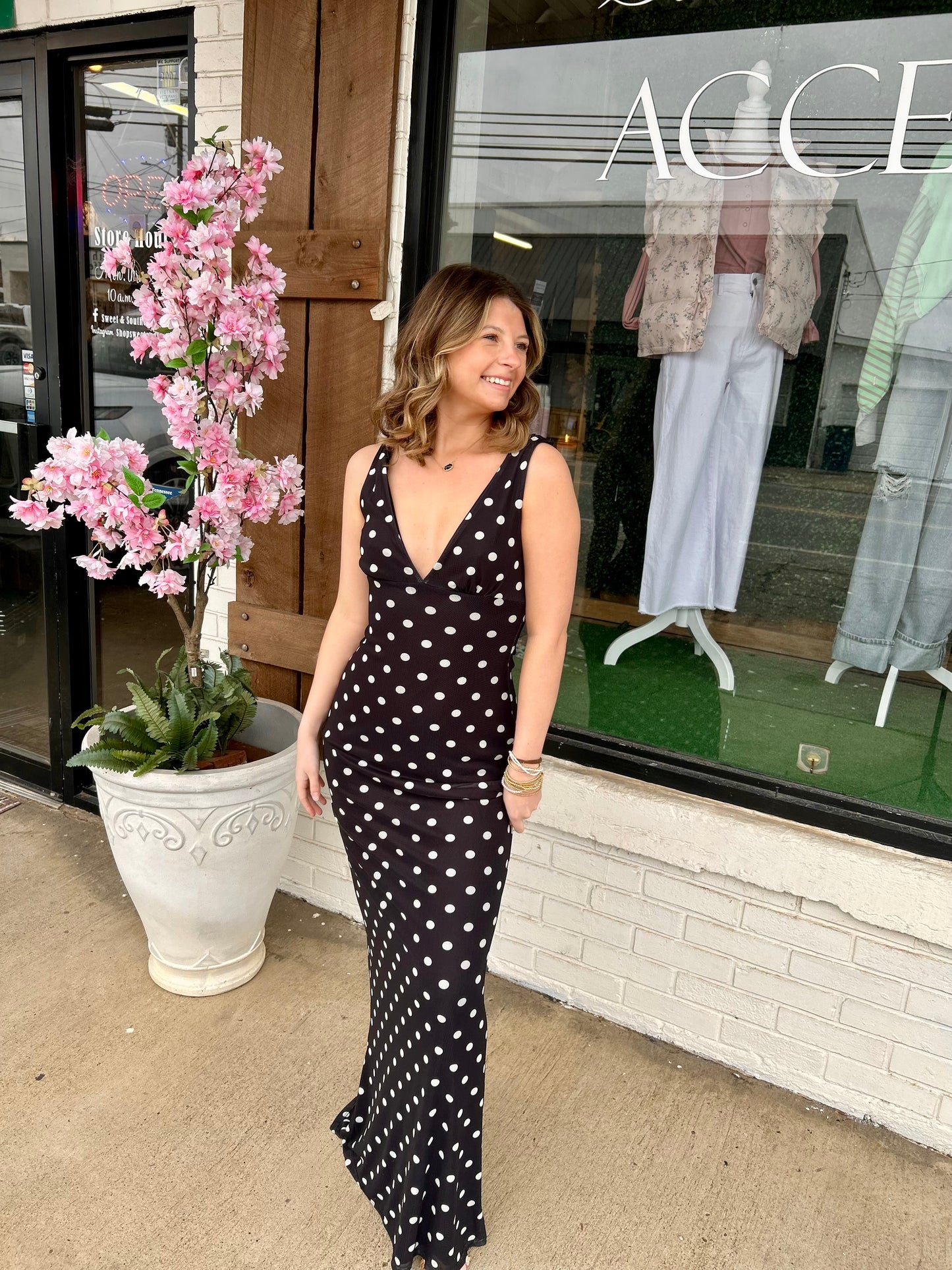 Polka Dot Maxi Dress