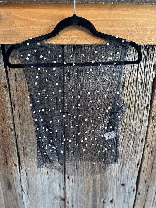 Black sheer pearl tank
