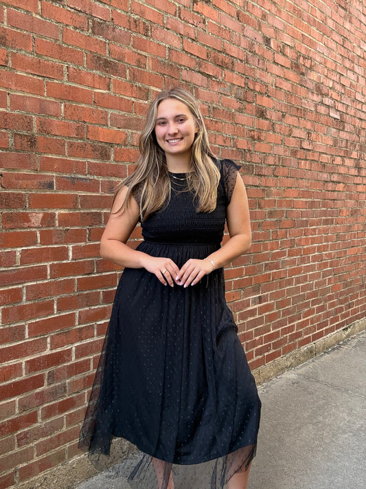 Black Tulle Maxi Dress