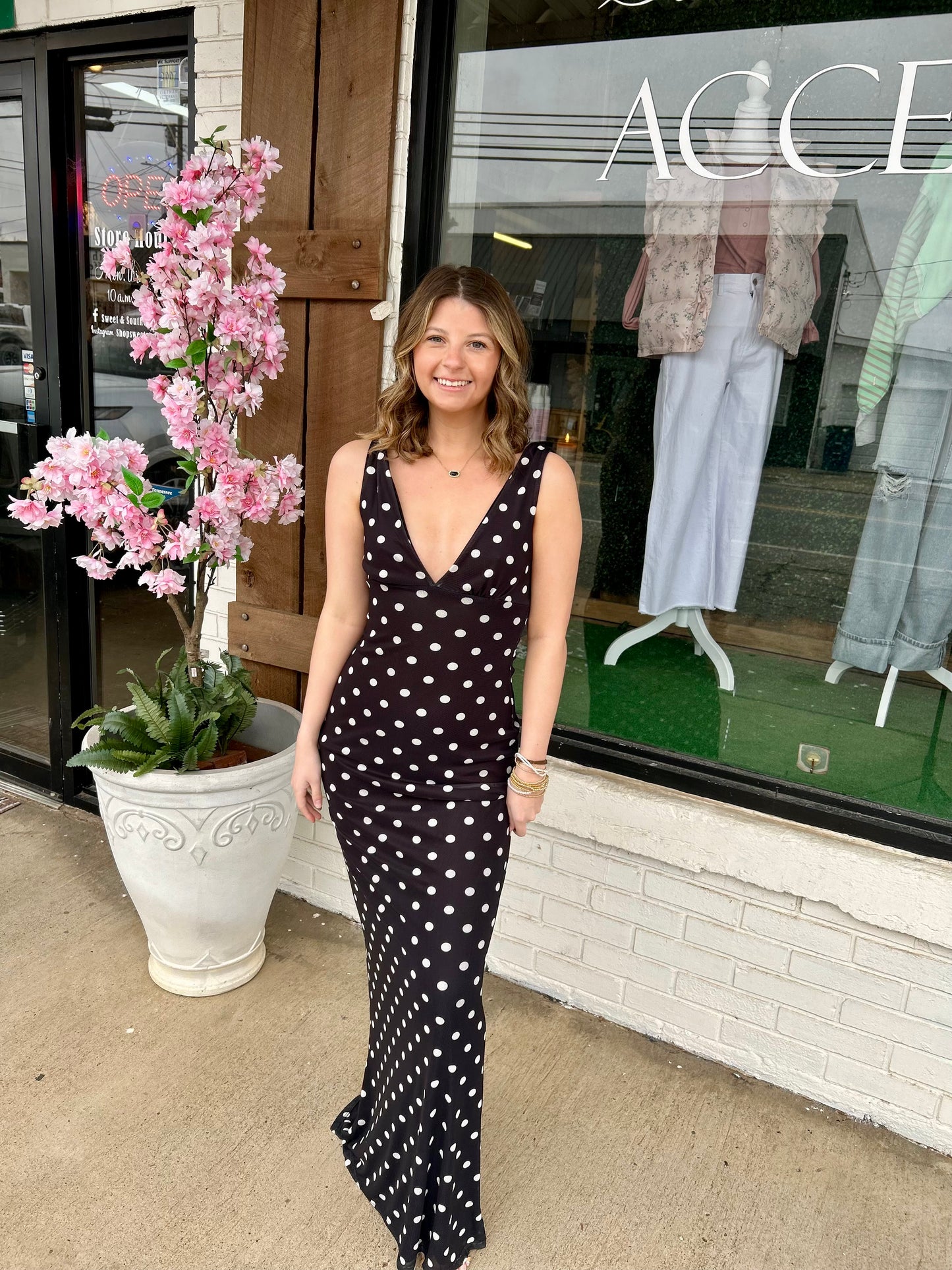Polka Dot Maxi Dress
