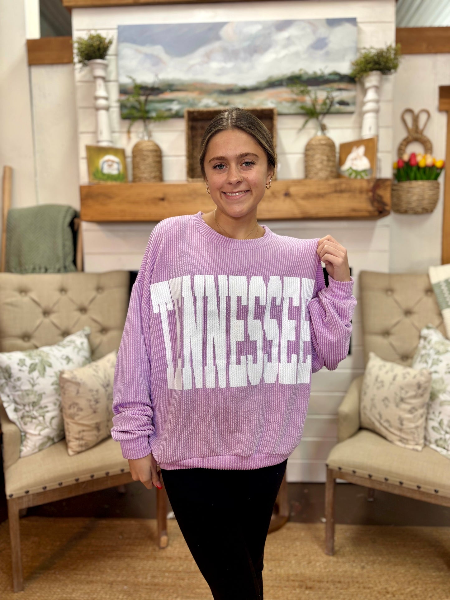 Oversized Corded Tennessee Crewneck