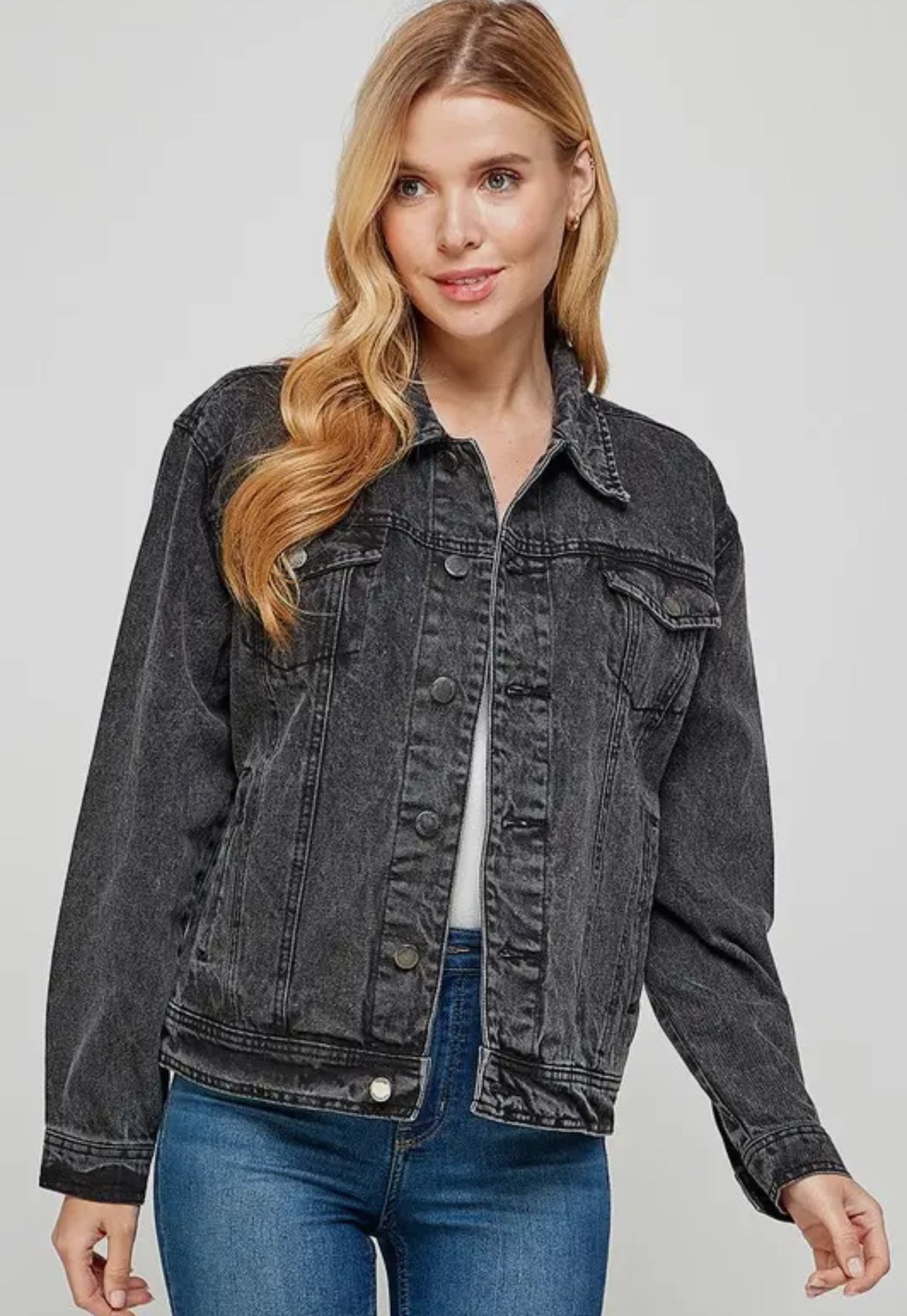 Black Washed Denim Jacket