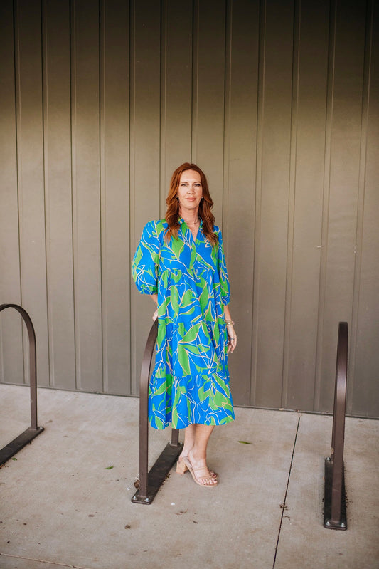 Multi Color Floral MIDI Dress