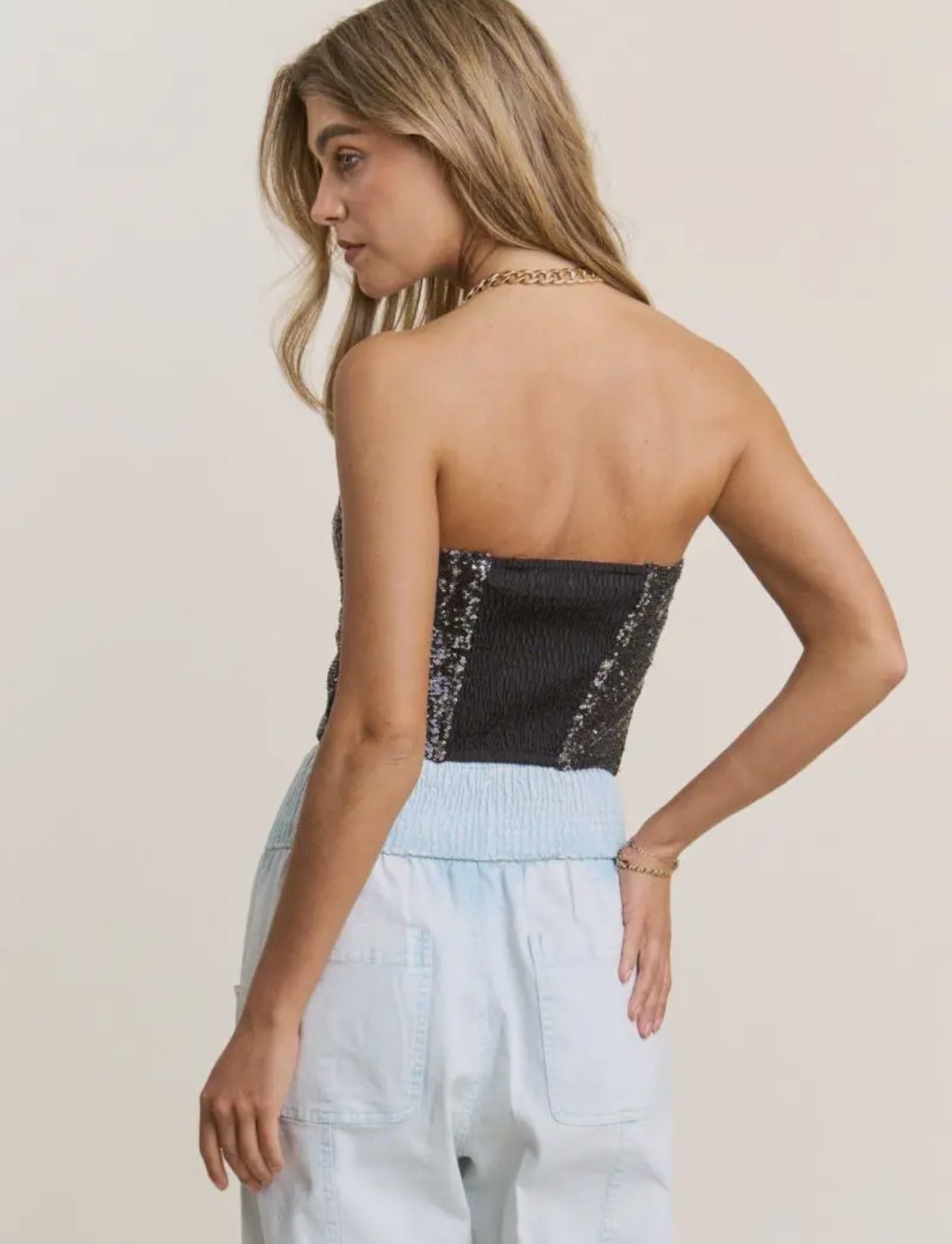 Sequin Bustier Top