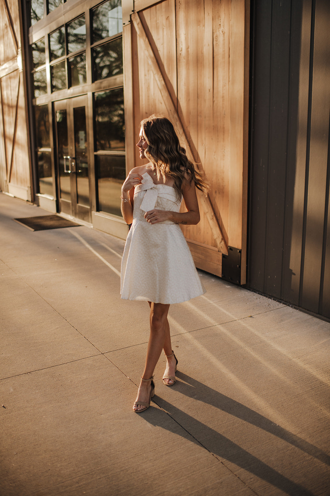 Ivory Strapless Mini Dress