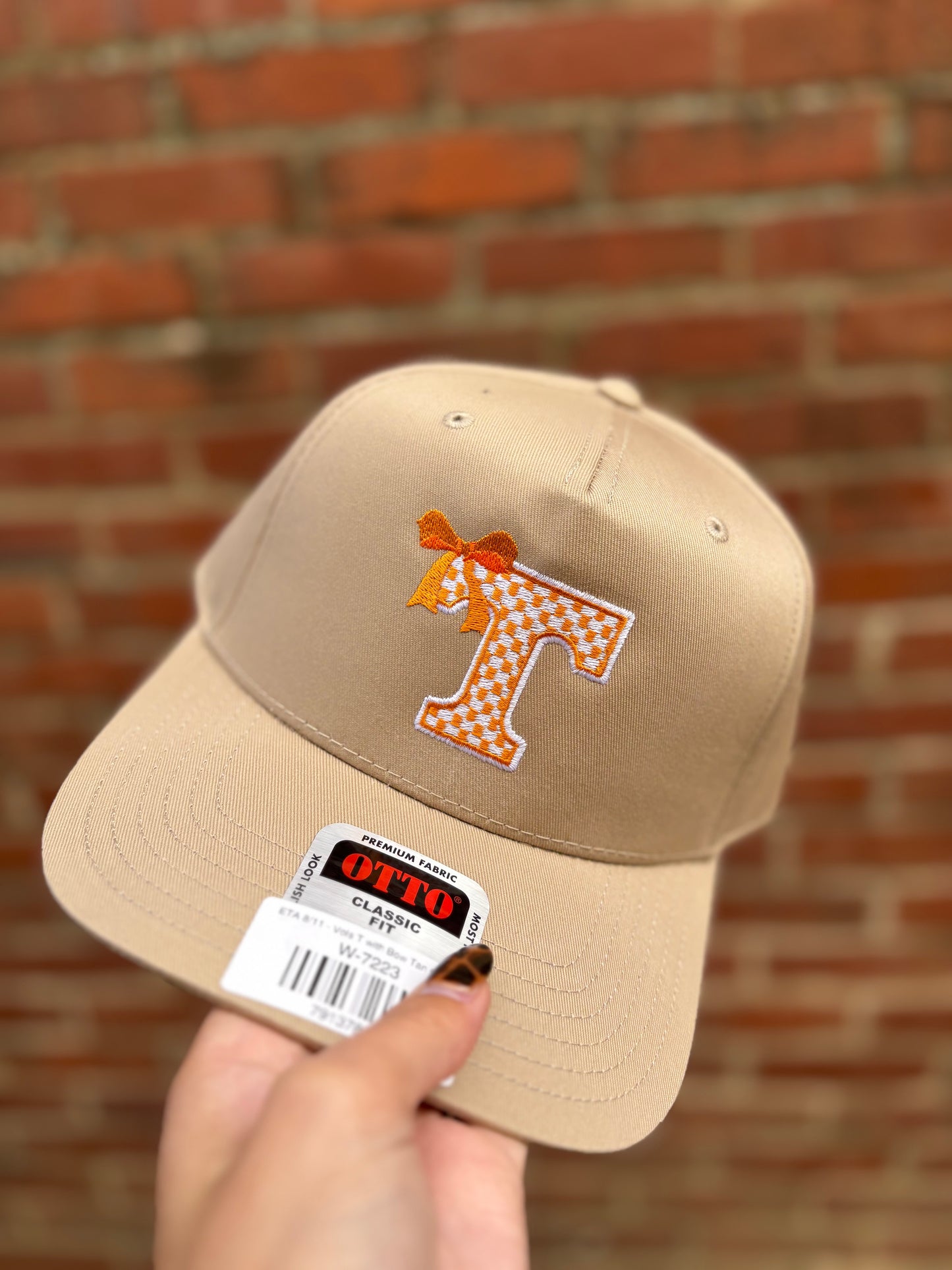 Tan Checker Power T Cap