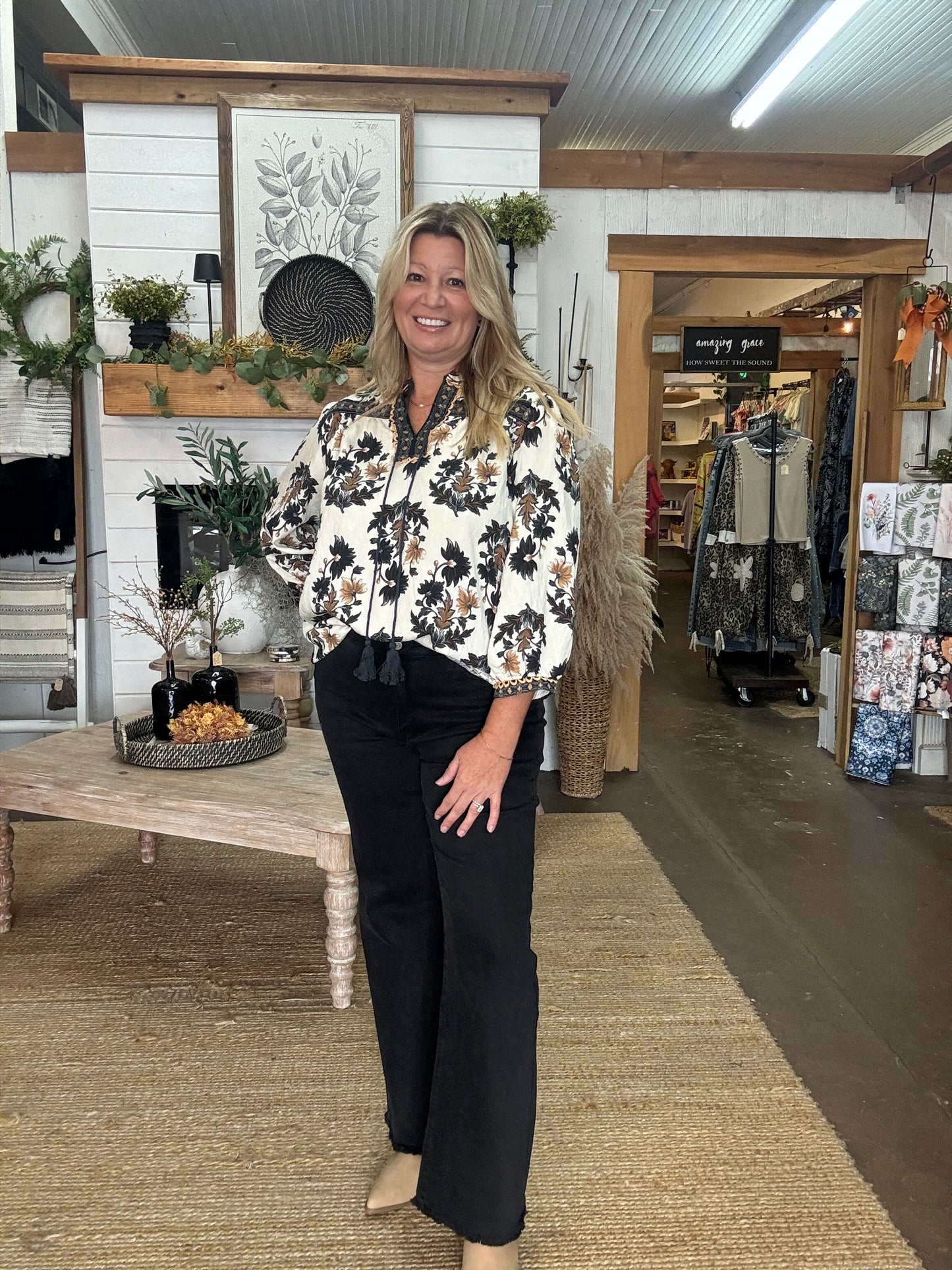 Fall Floral 3/4 Sleeve Top