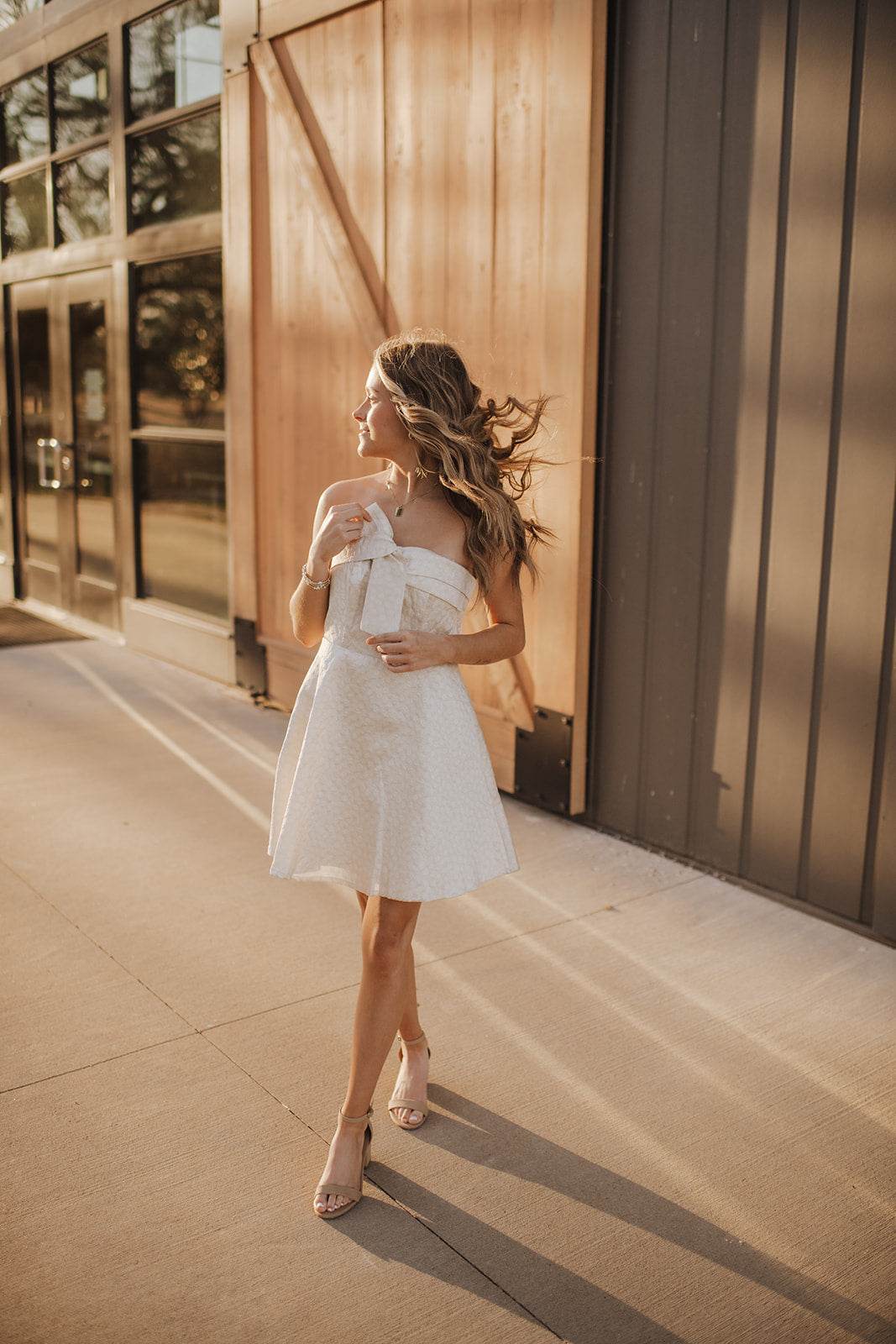 Ivory Strapless Mini Dress