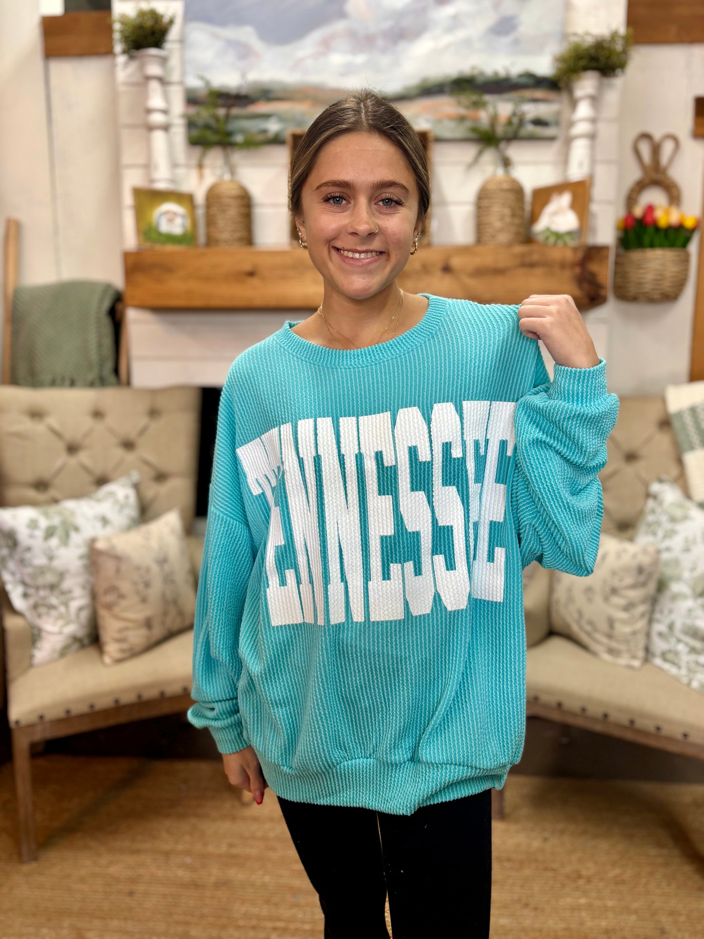 Oversized Corded Tennessee Crewneck