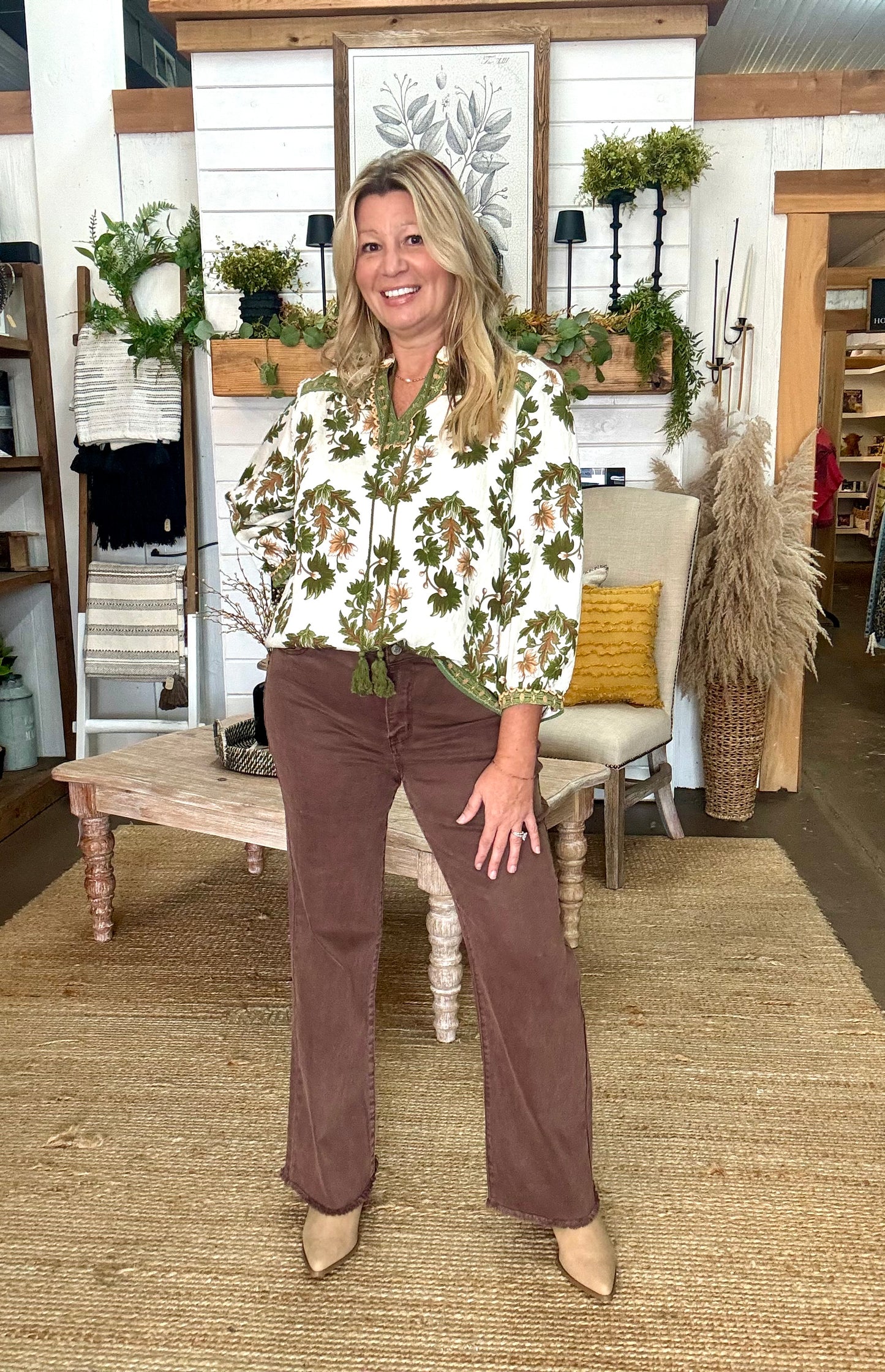 Fall Floral 3/4 Sleeve Top