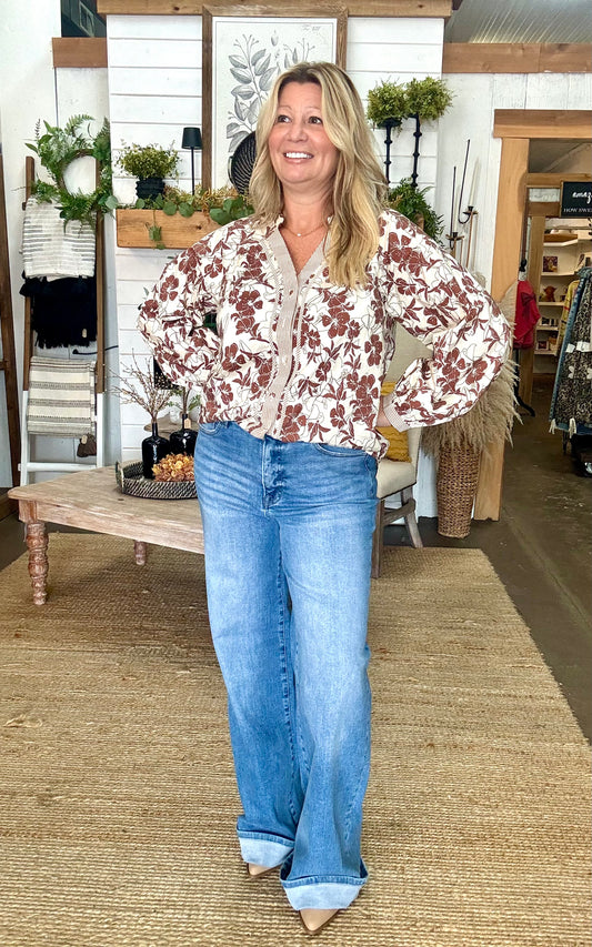 Walnut Floral Top