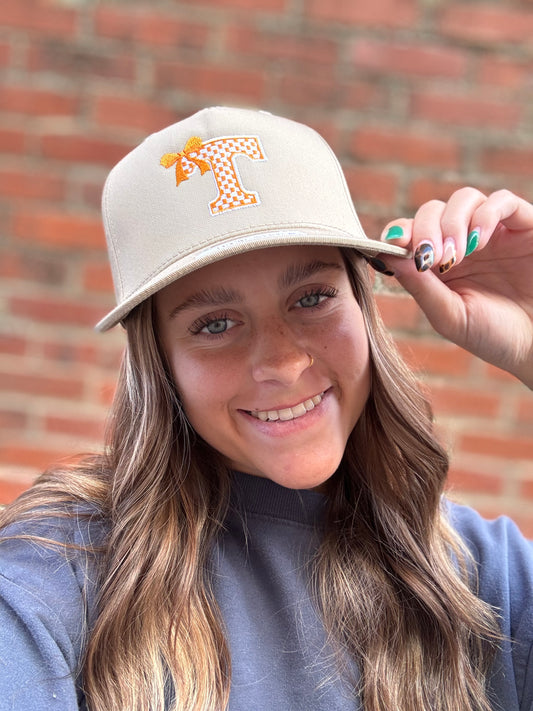 Tan Checker Power T Cap